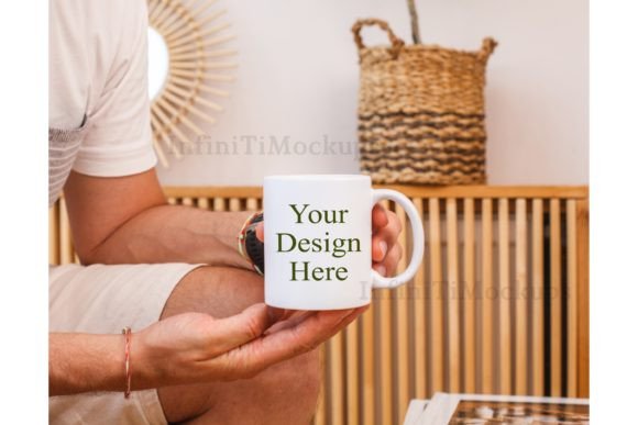 11oz Mug Mockup Holding Man: Graphics for Mugs Amp