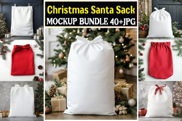 Christmas Santa Sack Mockup Bundle 1: Graphics & Product Mockups