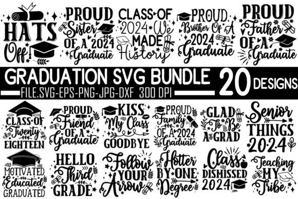Graduation SVG Bundle: Graphics for Crafts & Sales