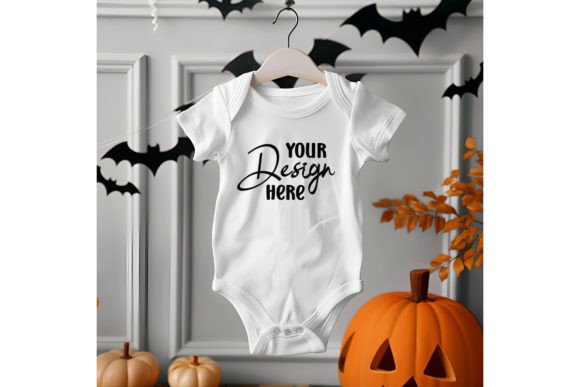 Halloween Baby Bodysuit Mockup: Graphics for Baby Amp