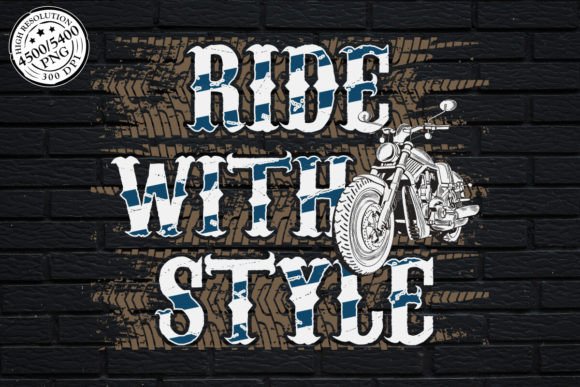 Ride with Style Motorcycle: Graphics for Print Templates