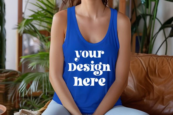 Royal Blue Tank Top 8800 Mockup: Graphics for Tank Tops