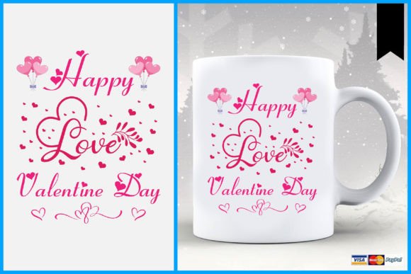 Valentine Day Mug Design: Graphics & Print Templates